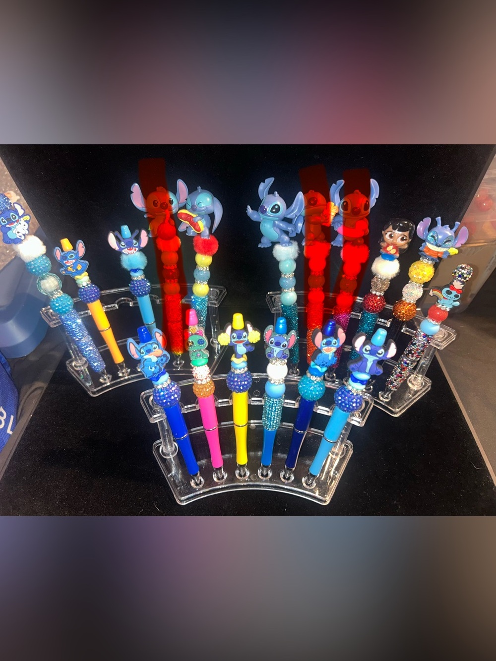 Disney Stitch beaded pen bundle set of 14 pens